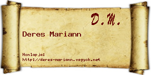 Deres Mariann névjegykártya