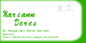 mariann deres business card